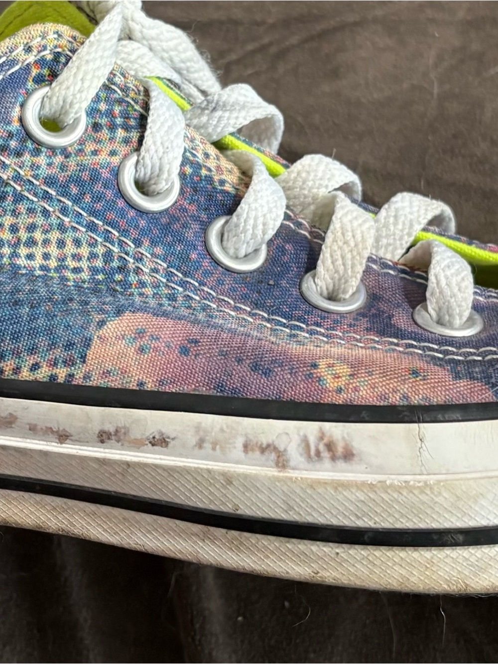Converse Multicolor Floral Canvas Sneakers with Neon Yellow Lining - Women's - Picture 2 of 6